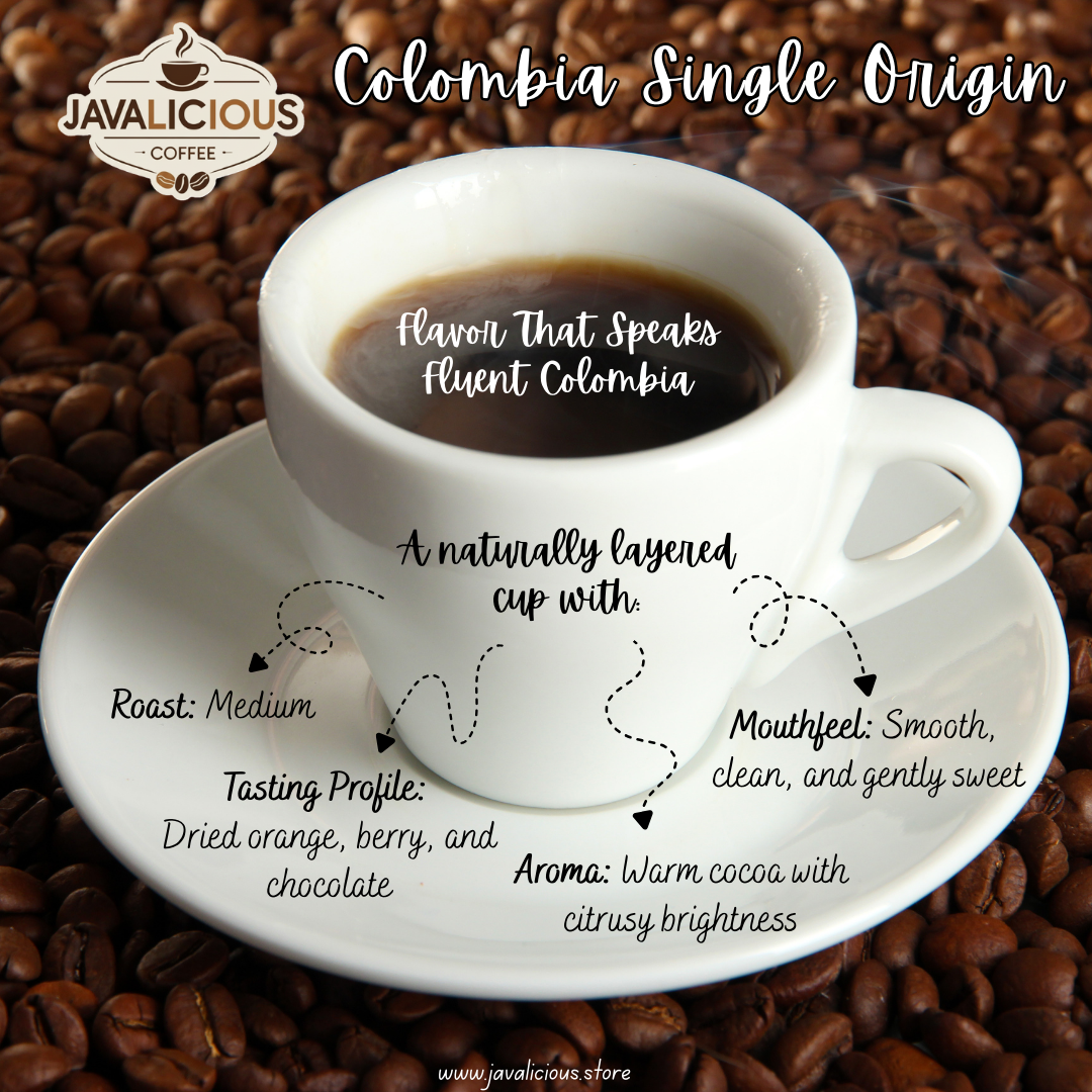 Javalicious Colombia Single Origin Coffee Beans, Flavor Profile