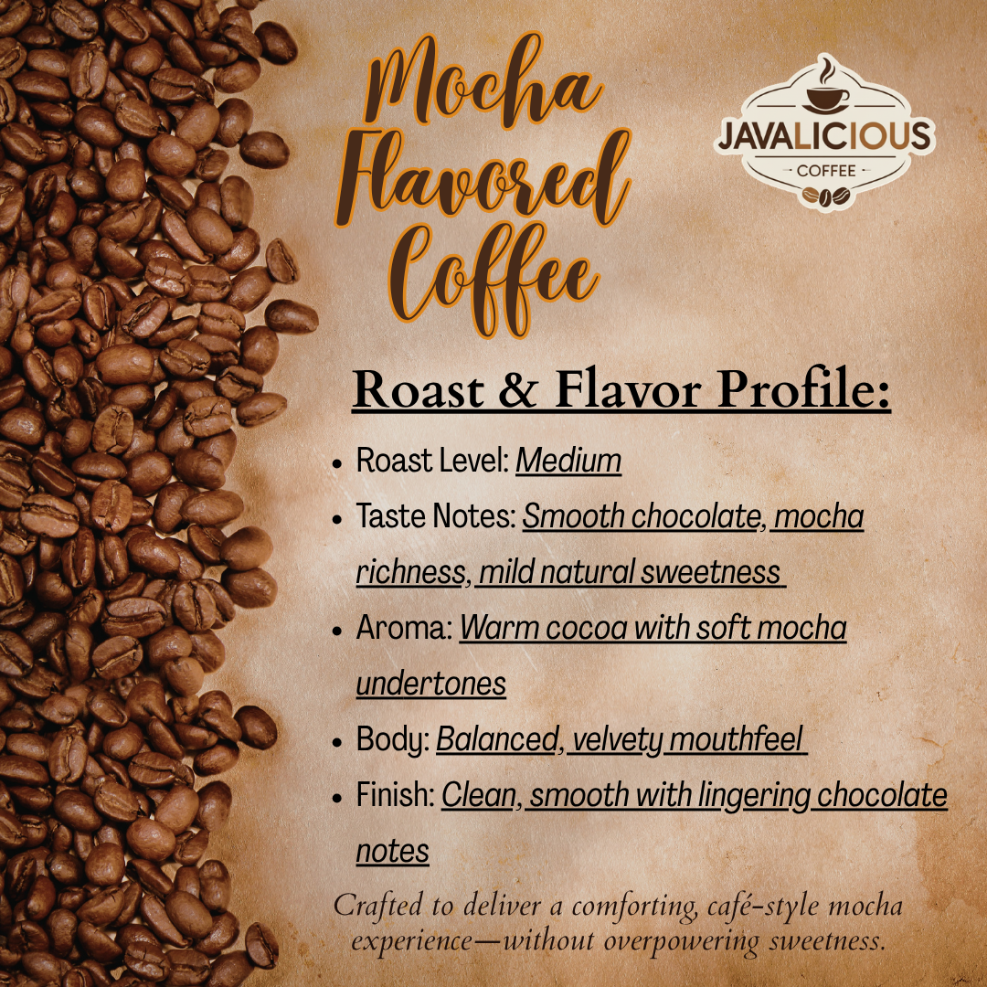 Javalicious Mocha Flavored Coffee, Roast and Flavor Profile