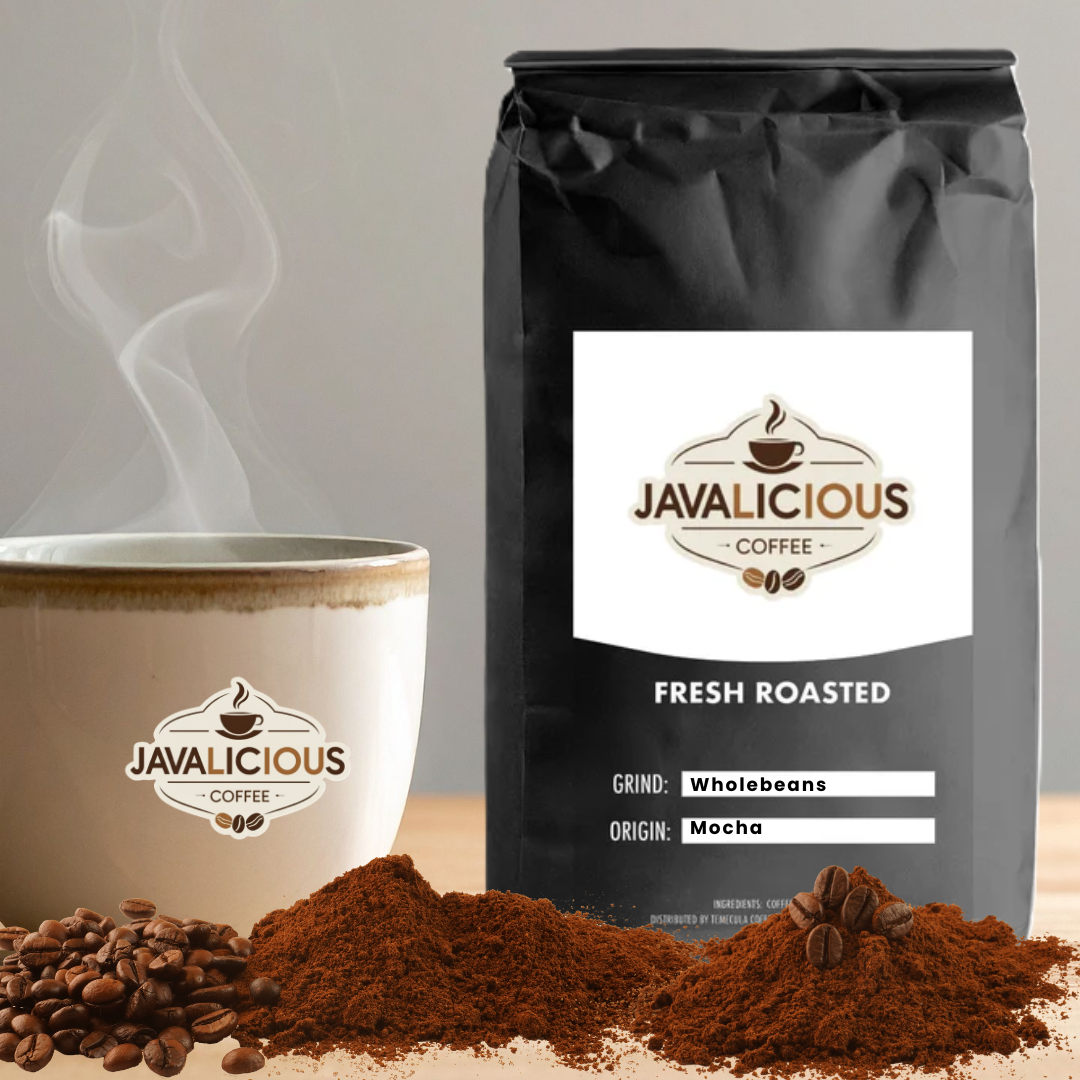 Javalicious Mocha Flavored Coffee, Front Side Packaging