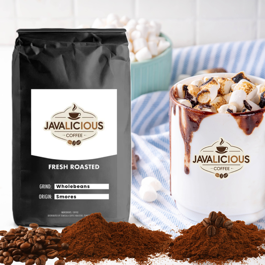 Javalicious Smores Flavored Coffee, Front Side Packaging